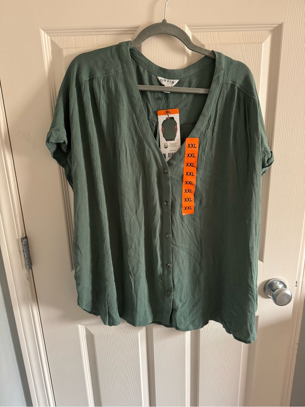 Orvis Women’s Forest Green Button-Front Shirt - XXL
